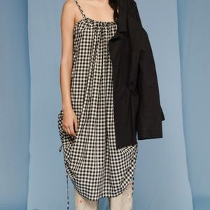 Caron Callahan Anna Blue Gingham Dress, Size S